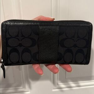 Coach Black Zip-Around Wallet